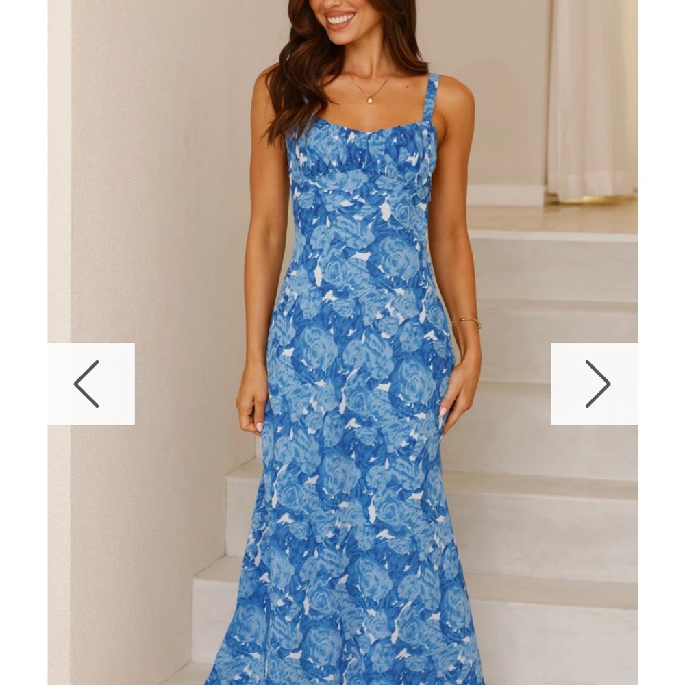 Blue Floral Maxi Dress NWT